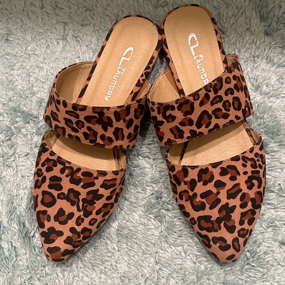 CL by Laundry Brown Leopard Mules